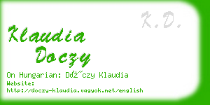 klaudia doczy business card